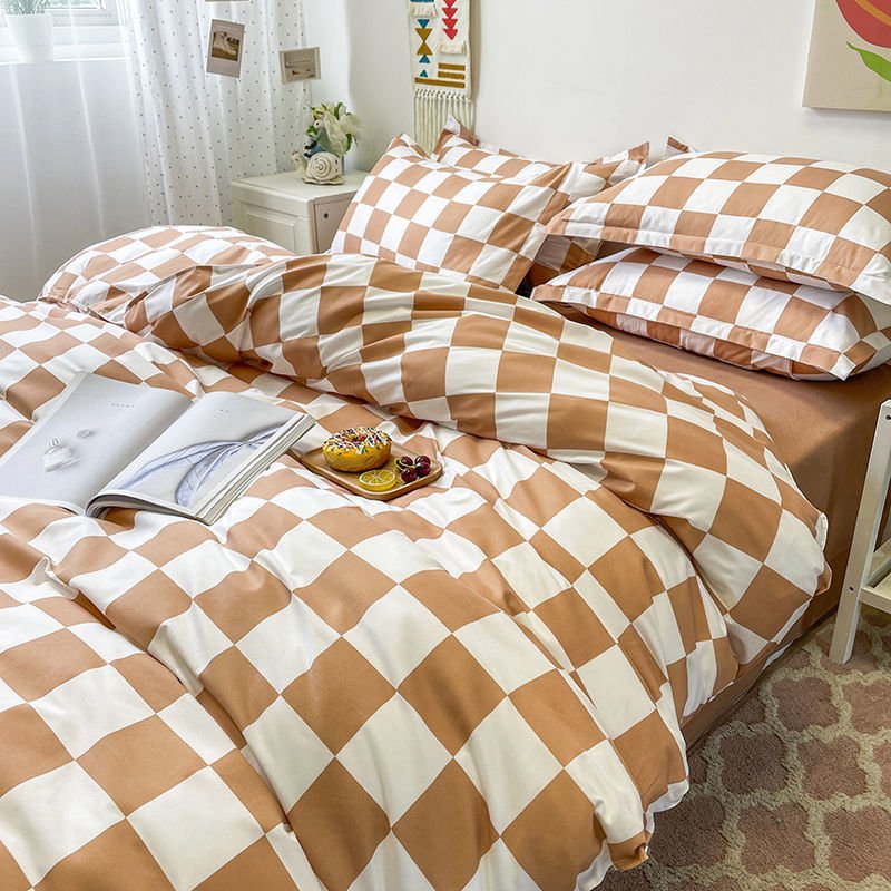 Bedding Set | Cotton | Large Checkered Pattern | Bedroom Decor
