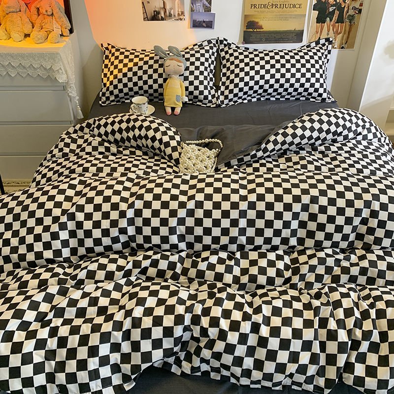Bedding Set | Cotton | Large Checkered Pattern | Bedroom Decor