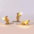 Table Lamp | Brass & Glass | Mouse-Shaped LED Design | Living Room Accent