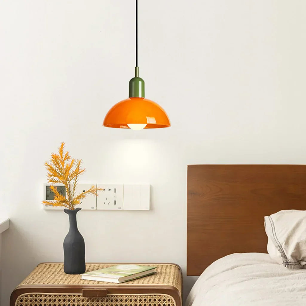 Modern Glass Bowl Pendant Light - Sleek Dome Design with LED Illumination