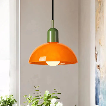 Modern Glass Bowl Pendant Light - Sleek Dome Design with LED Illumination