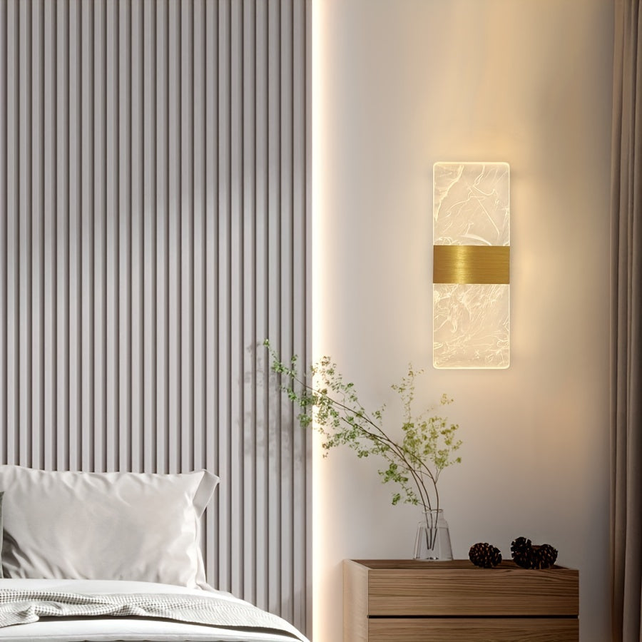 Acrylic Wall Lamp with Cloud Pattern, Warm Light