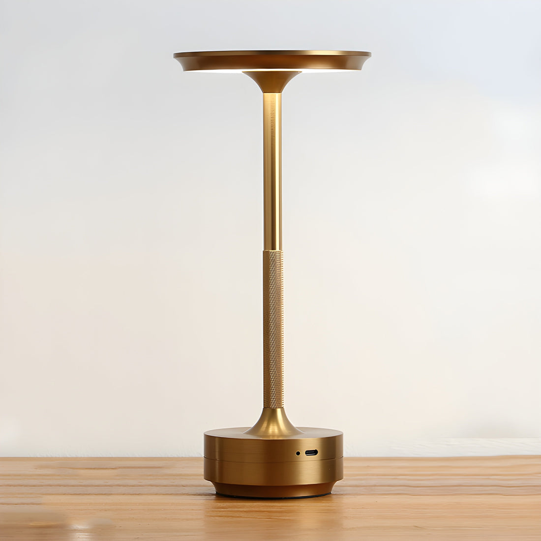 Table Lamp | Brushed Metal & Textured Grip | Touch Control Base | Bedside Table