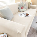 Sofa Cover | Stretch Fabric & Textured Cotton Blend | Soft Ribbed Texture | Living Room Comfort