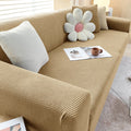 Sofa Cover | Stretch Fabric & Textured Cotton Blend | Soft Ribbed Texture | Living Room Comfort