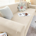Sofa Cover | Stretch Fabric & Textured Cotton Blend | Soft Ribbed Texture | Living Room Comfort