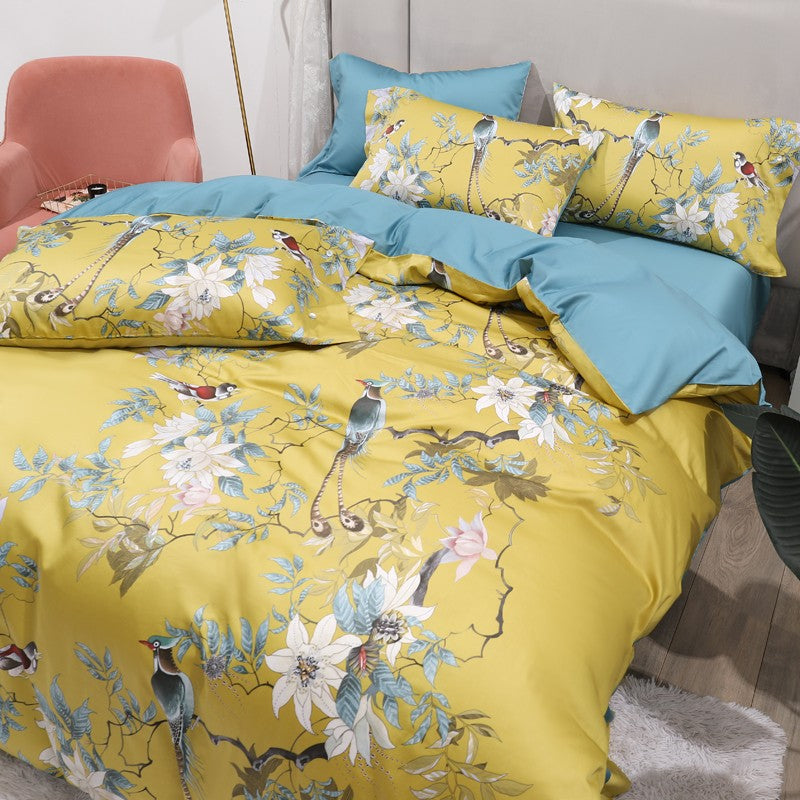 Duvet Cover Set | Egyptian Cotton | Intricate Floral Embroidery | Bedroom Decor