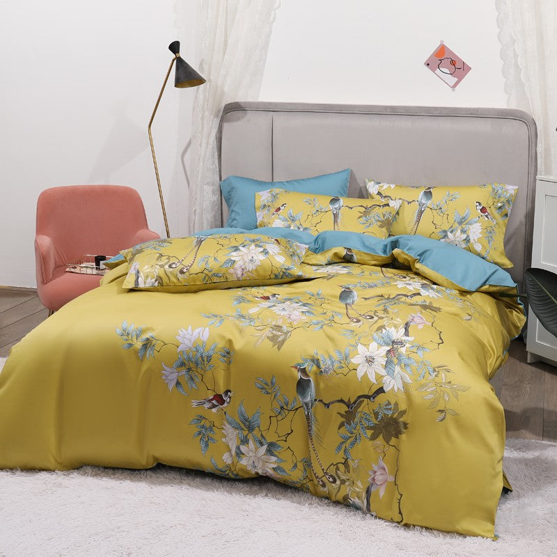 Duvet Cover Set | Egyptian Cotton | Intricate Floral Embroidery | Bedroom Decor