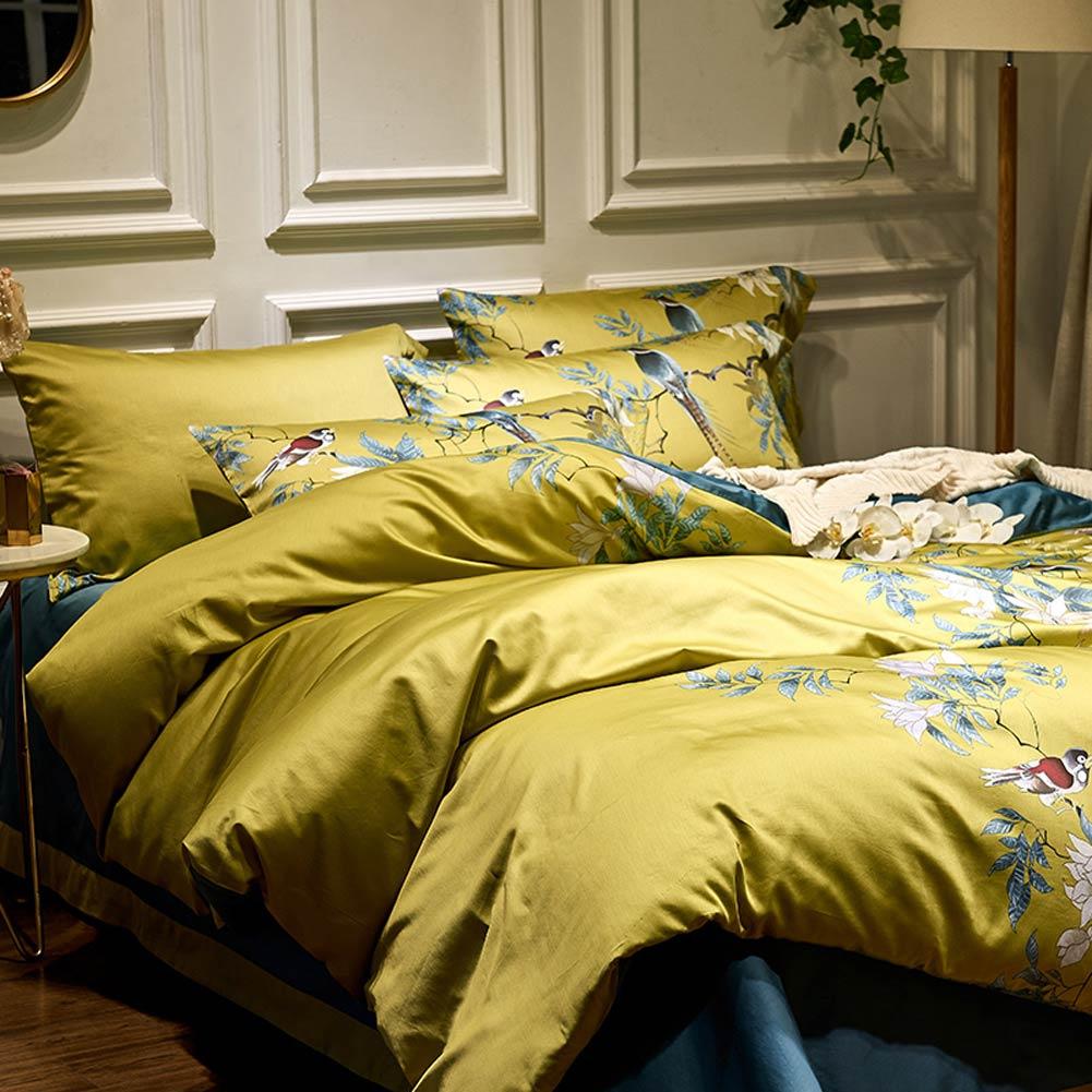 Duvet Cover Set | Egyptian Cotton | Intricate Floral Embroidery | Bedroom Decor