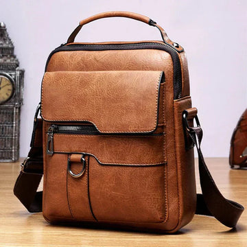 Women's Premium Leather Shoulder Bag - Modern Messenger with Adjustable Strap
