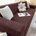 Sofa Cover | Stretch Fabric & Textured Cotton Blend | Soft Ribbed Texture | Living Room Comfort