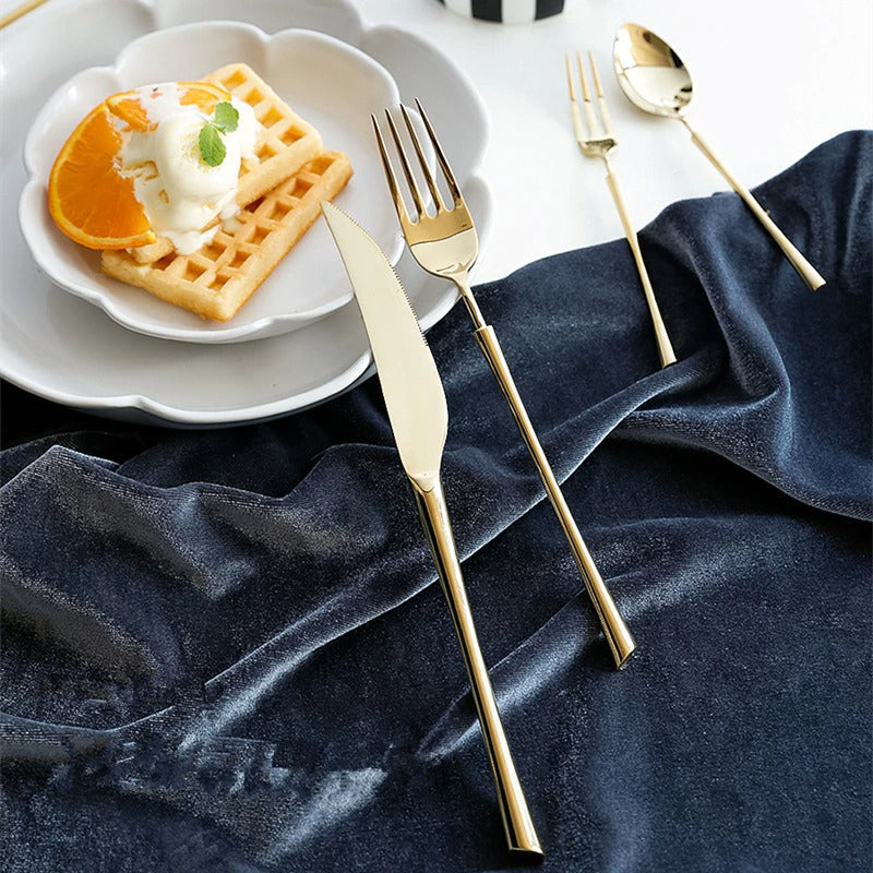 Decorative Cutlery Set | Gold-Plated Stainless Steel | Brilliant Mirror Finish | Upscale Dining