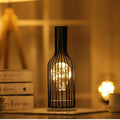 Table Lamp | Metal & Glass | Exposed Edison Bulb | Living Room Accent