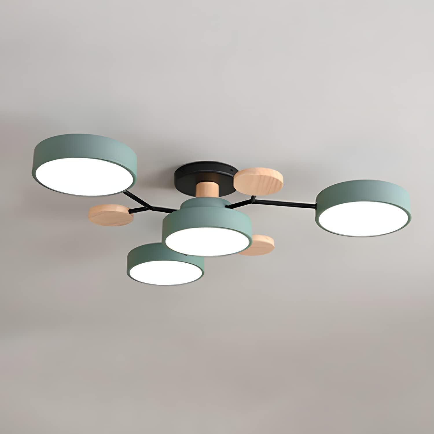 Modern Circular LED Ceiling Light – Contemporary Flush Mount Chandelier in Iron & Acrylic