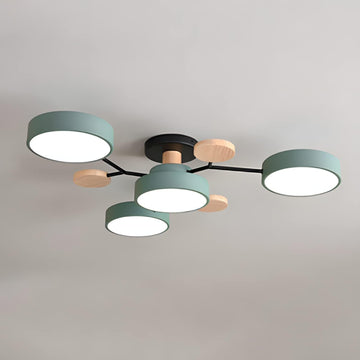 Modern Circular LED Ceiling Light – Contemporary Flush Mount Chandelier in Iron & Acrylic