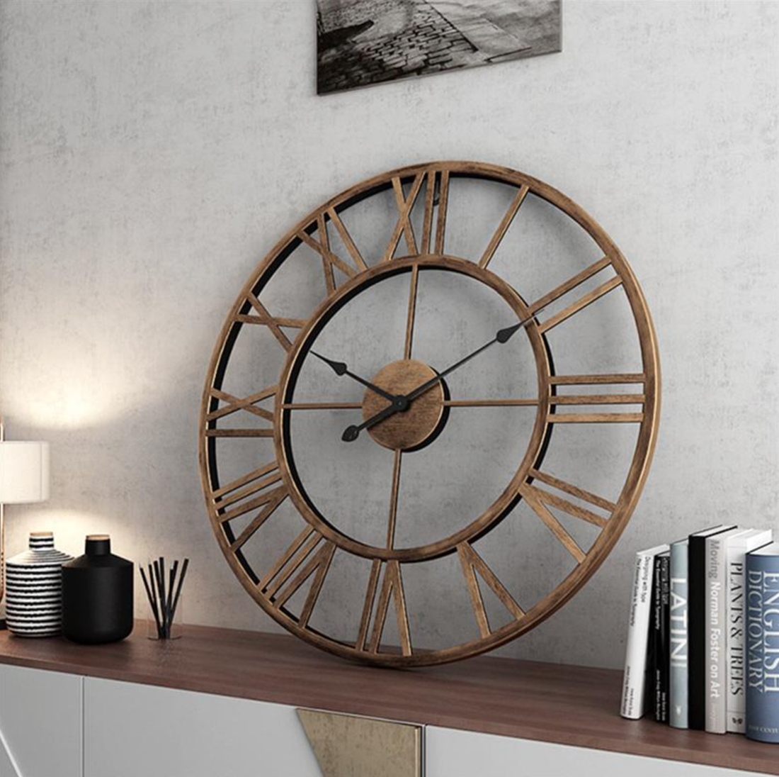 Cirquio | Gold or Bronze Skeleton Wall Clock - Elegant Design for Home Decor