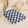 Throw Blanket | Fleece | Checkerboard Pattern & Soft Texture | Living Room Accent