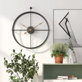 Wall Clock | Gold-Toned Metal | Geometric Open Design | Living Room Accent