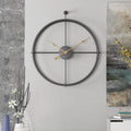 Wall Clock | Gold-Toned Metal | Geometric Open Design | Living Room Accent