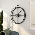 Wall Clock | Gold-Toned Metal | Geometric Open Design | Living Room Accent