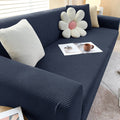Sofa Cover | Stretch Fabric & Textured Cotton Blend | Soft Ribbed Texture | Living Room Comfort
