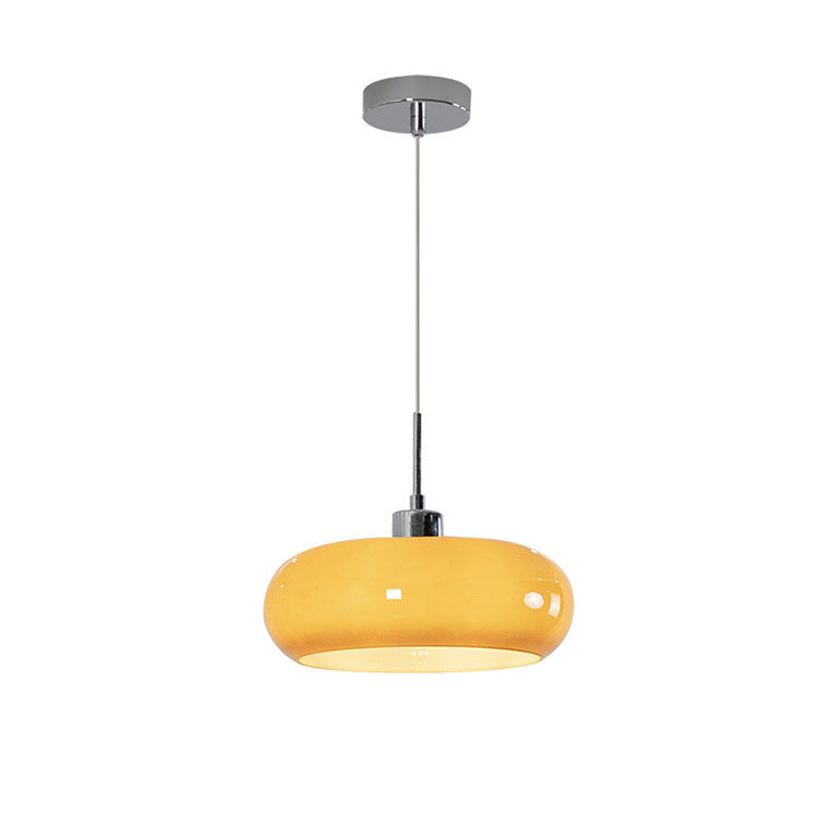 Pendant Light | Amber Glass & Polished Metal | Minimalist Silhouette | Cozy Interiors