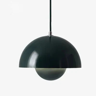 Pendant Lamp | Metal & Matte Finish | Half-Sphere Minimalist Design | Living Room Accent