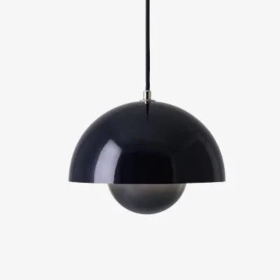 Pendant Lamp | Metal & Matte Finish | Half-Sphere Minimalist Design | Living Room Accent