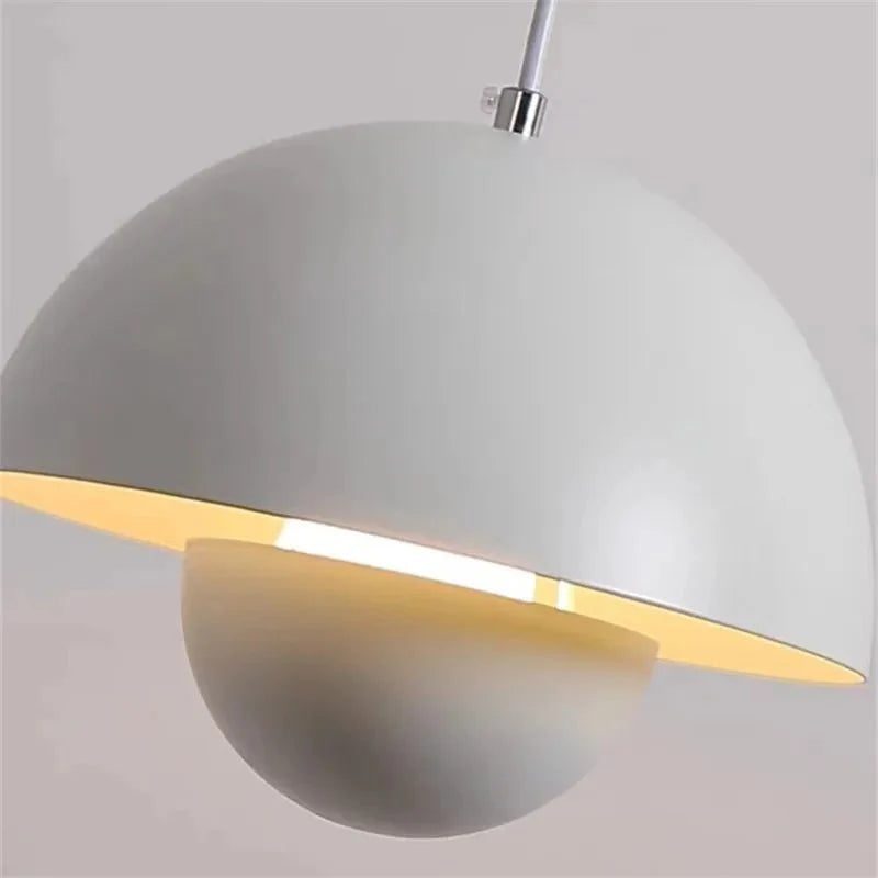 Pendant Lamp | Metal & Matte Finish | Half-Sphere Minimalist Design | Living Room Accent