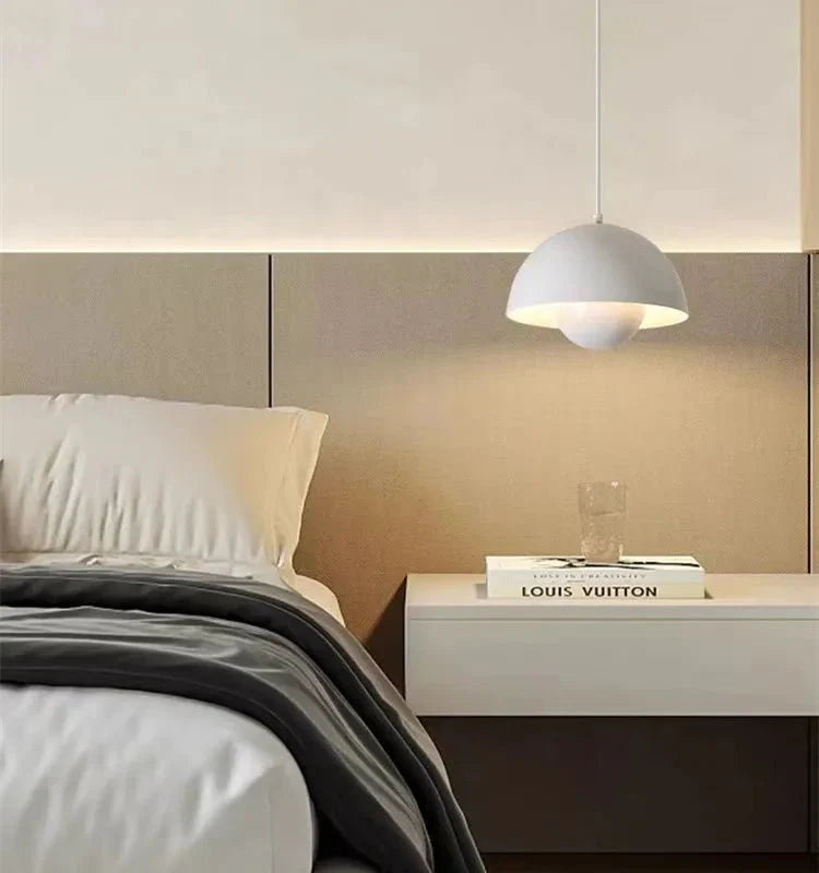 Pendant Lamp | Metal & Matte Finish | Half-Sphere Minimalist Design | Living Room Accent