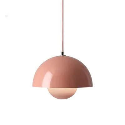 Pendant Lamp | Metal & Matte Finish | Half-Sphere Minimalist Design | Living Room Accent