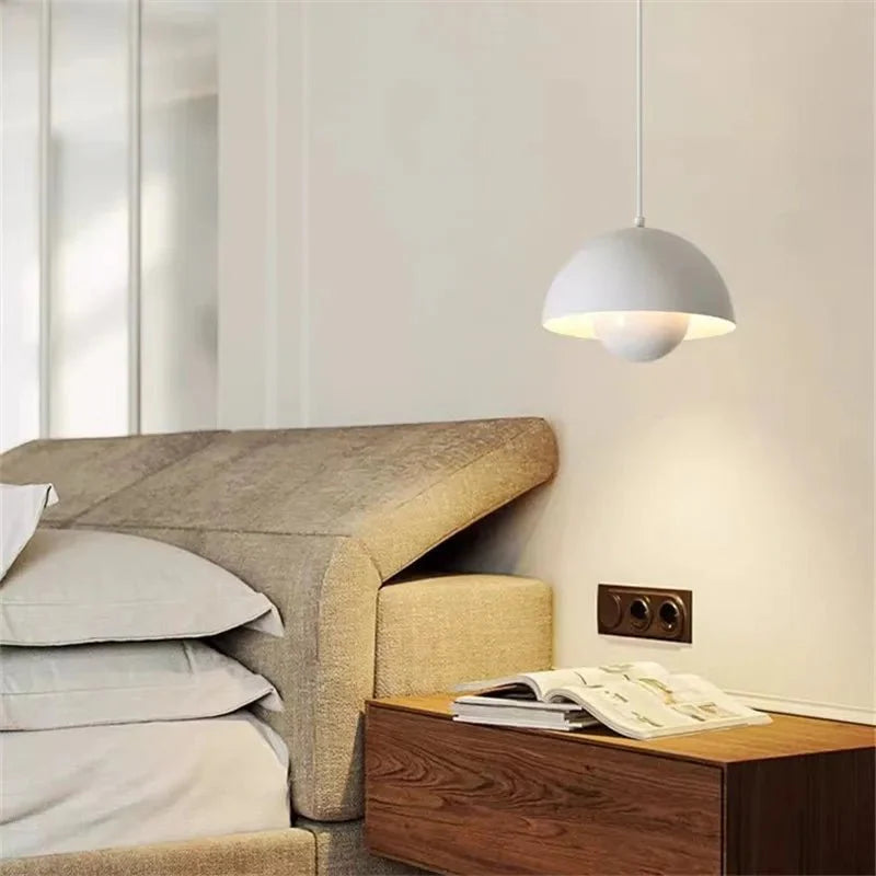Pendant Lamp | Metal & Matte Finish | Half-Sphere Minimalist Design | Living Room Accent