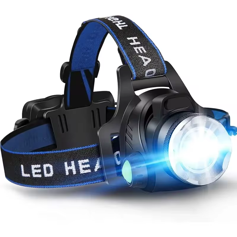 Rechargeable Waterproof LED Headlamp with Zoom for Outdoor Adventures