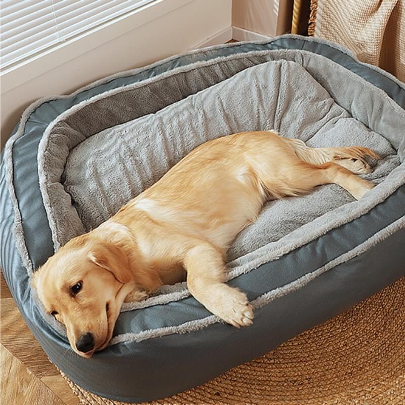 Dog Bed | Plush Polyester & Soft Padding | Orthopedic Support | Pet Resting Place