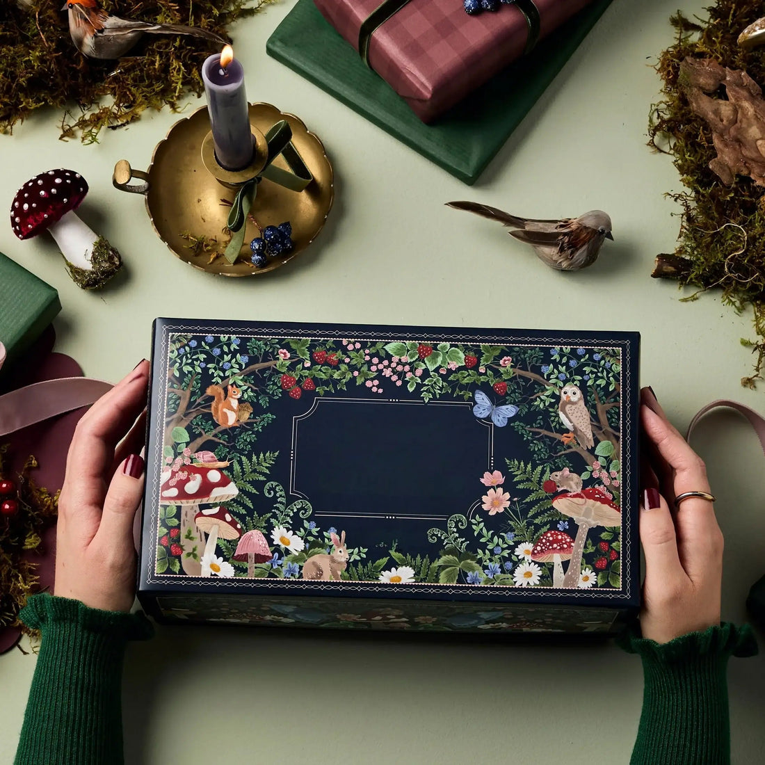 Advent Calendar | Cardboard & Printed Paper | Intricate Woodland Illustrations | Holiday Tradition Decor