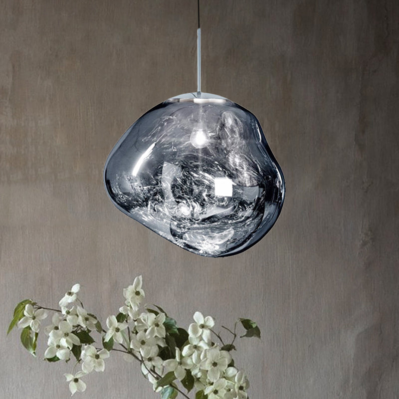 Modern Glass Pendant Light – Sculptural Irregular Design, E27 Fitting