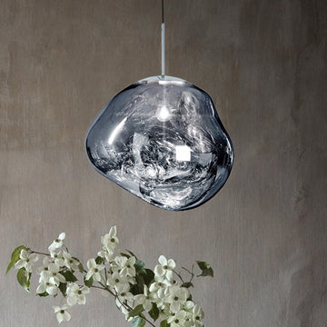 Modern Glass Pendant Light – Sculptural Irregular Design, E27 Fitting