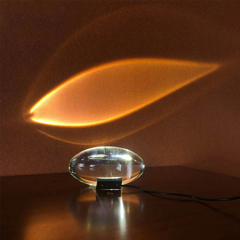 Crystal Eye Night Lamp with Starry Projection - Modern Minimalist Design