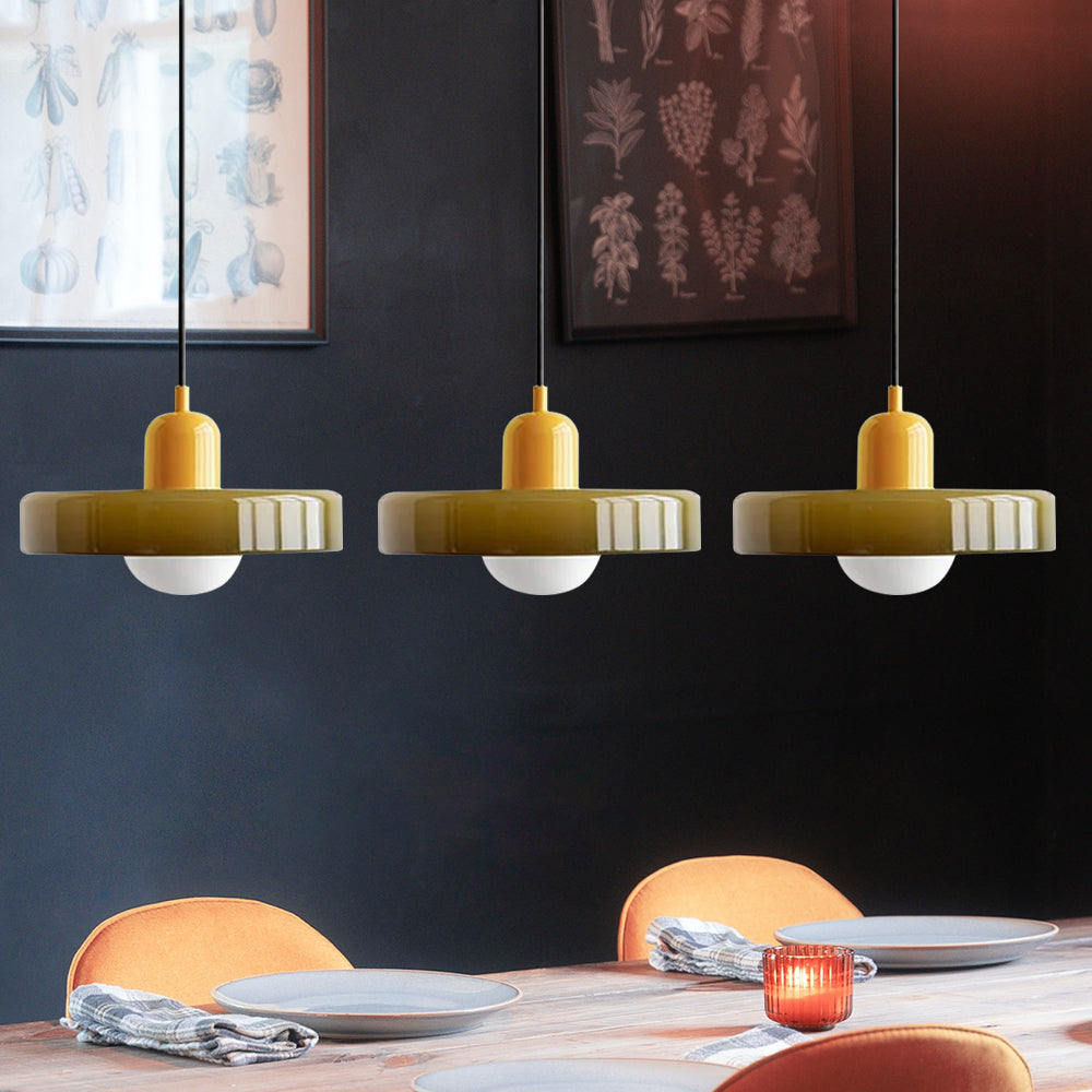 Modern Minimalist 3-Light Bauhaus Pendant Lamp with Glossy Glass Finish