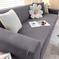 Sofa Cover | Stretch Fabric & Textured Cotton Blend | Soft Ribbed Texture | Living Room Comfort