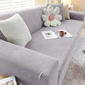 Sofa Cover | Stretch Fabric & Textured Cotton Blend | Soft Ribbed Texture | Living Room Comfort