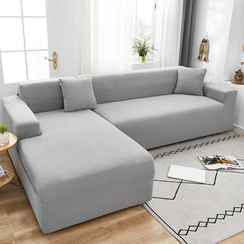 Sofa Cover | Stretch Fabric & Textured Cotton Blend | Soft Ribbed Texture | Living Room Comfort