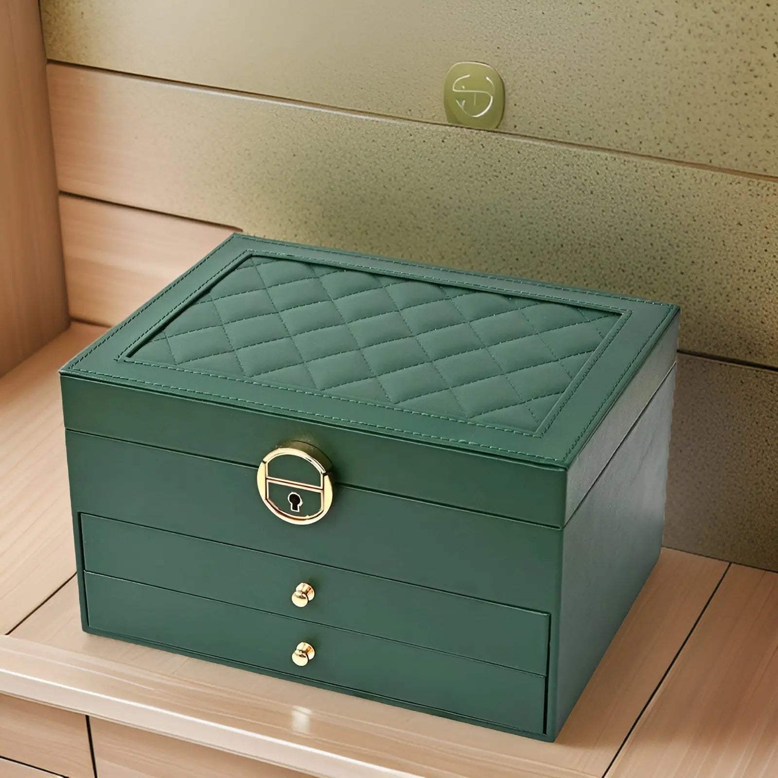 Jewelry Box | PU Leather & Velvet Lining | Multilayer Design | Bedroom Organizer