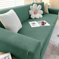 Sofa Cover | Stretch Fabric & Textured Cotton Blend | Soft Ribbed Texture | Living Room Comfort