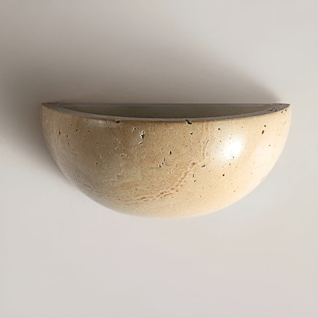 Semi-Circular LED Wall Sconce - Modern Wabi-Sabi Stone Design