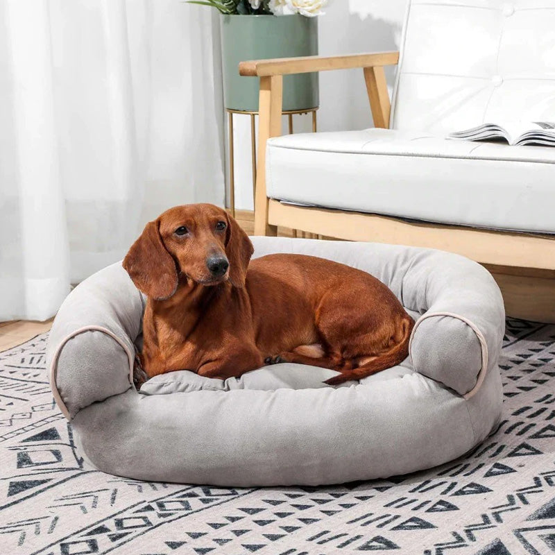 Dog Sofa | Plush Fabric & Foam Padding | Soft Cushioning | Pet Relaxation