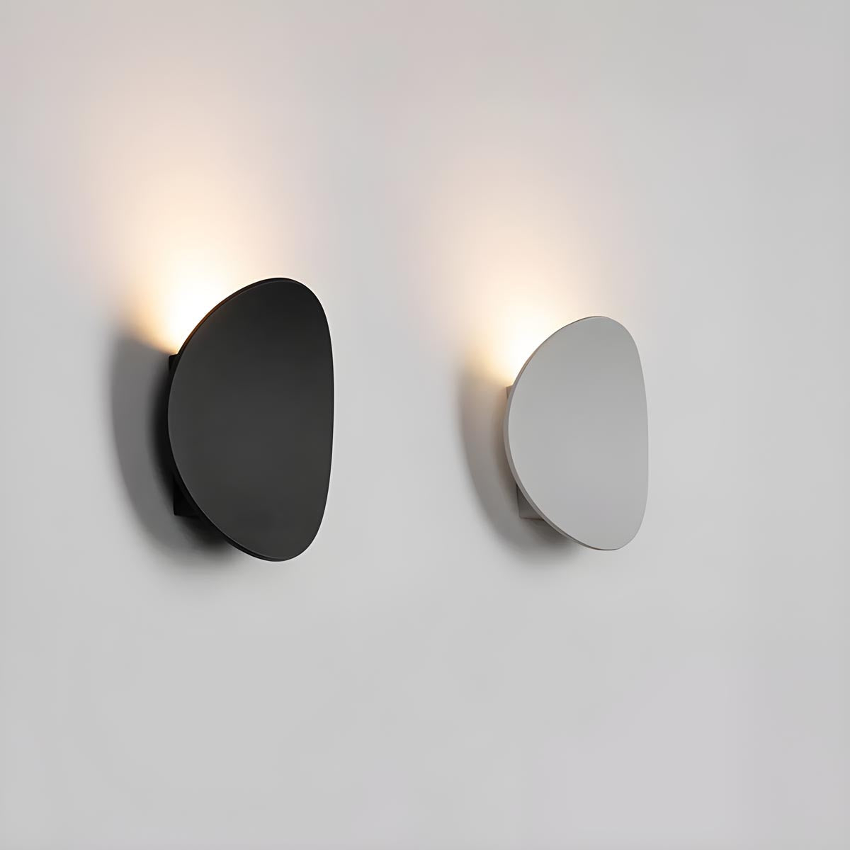 Wall Sconce | Matte Black Metal & Diffuse Glass | Oval Shape | Modern Minimalist Spaces