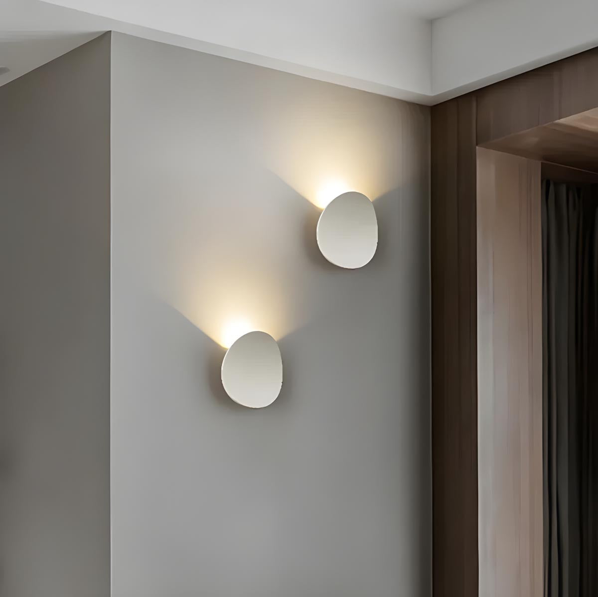 Wall Sconce | Matte Black Metal & Diffuse Glass | Oval Shape | Modern Minimalist Spaces