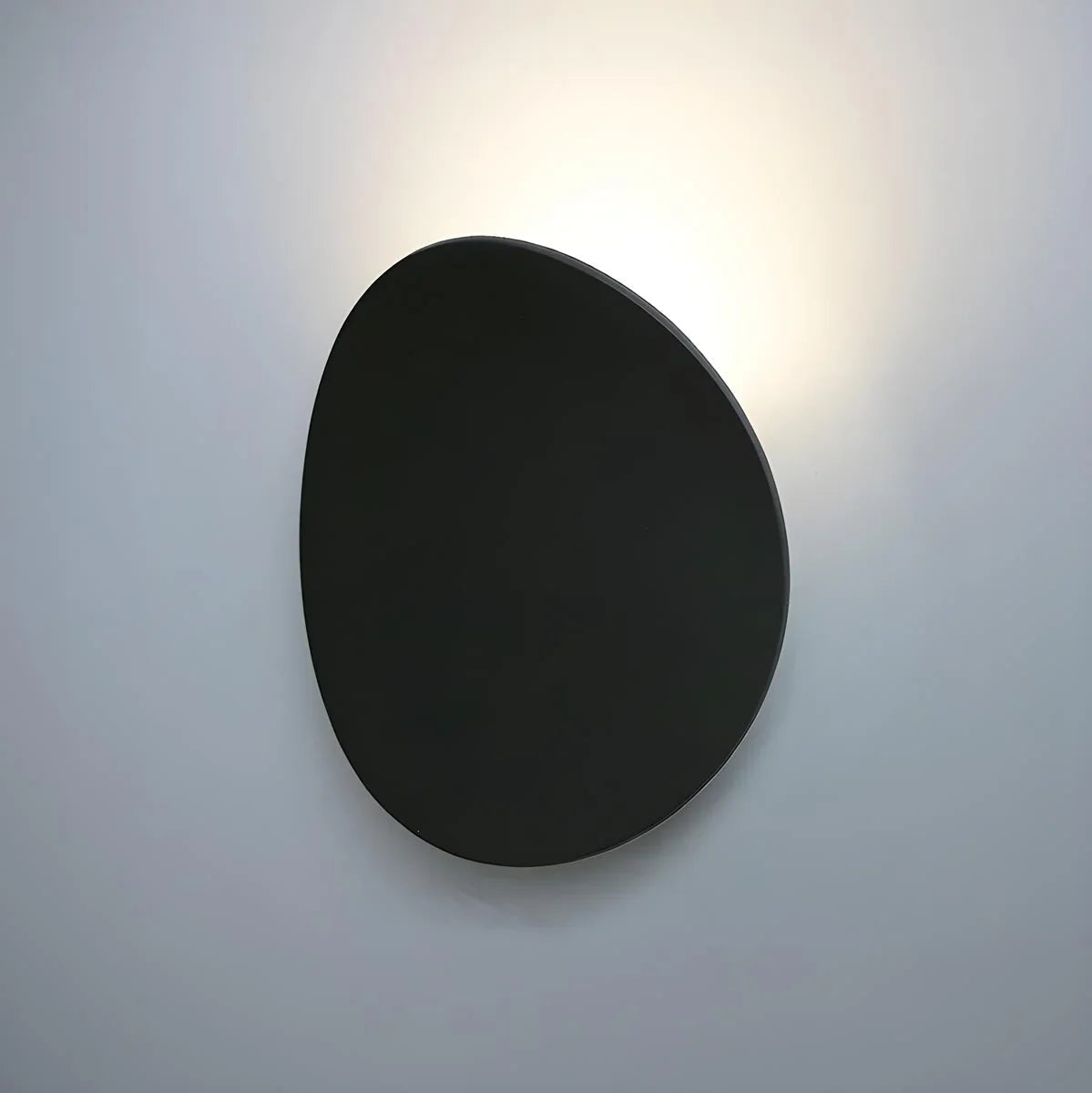 Wall Sconce | Matte Black Metal & Diffuse Glass | Oval Shape | Modern Minimalist Spaces