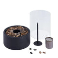 Tabletop Fireplace | Glass & Stone | Cylindrical Enclosure | Cozy Gatherings